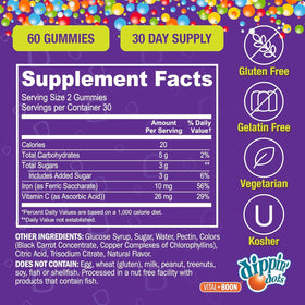 Gummies Dippin' Dots au fer et vitamine C, mise en situation