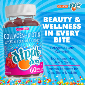 Gummies Dippin' Dots au goût de framboise sur un fond blanc