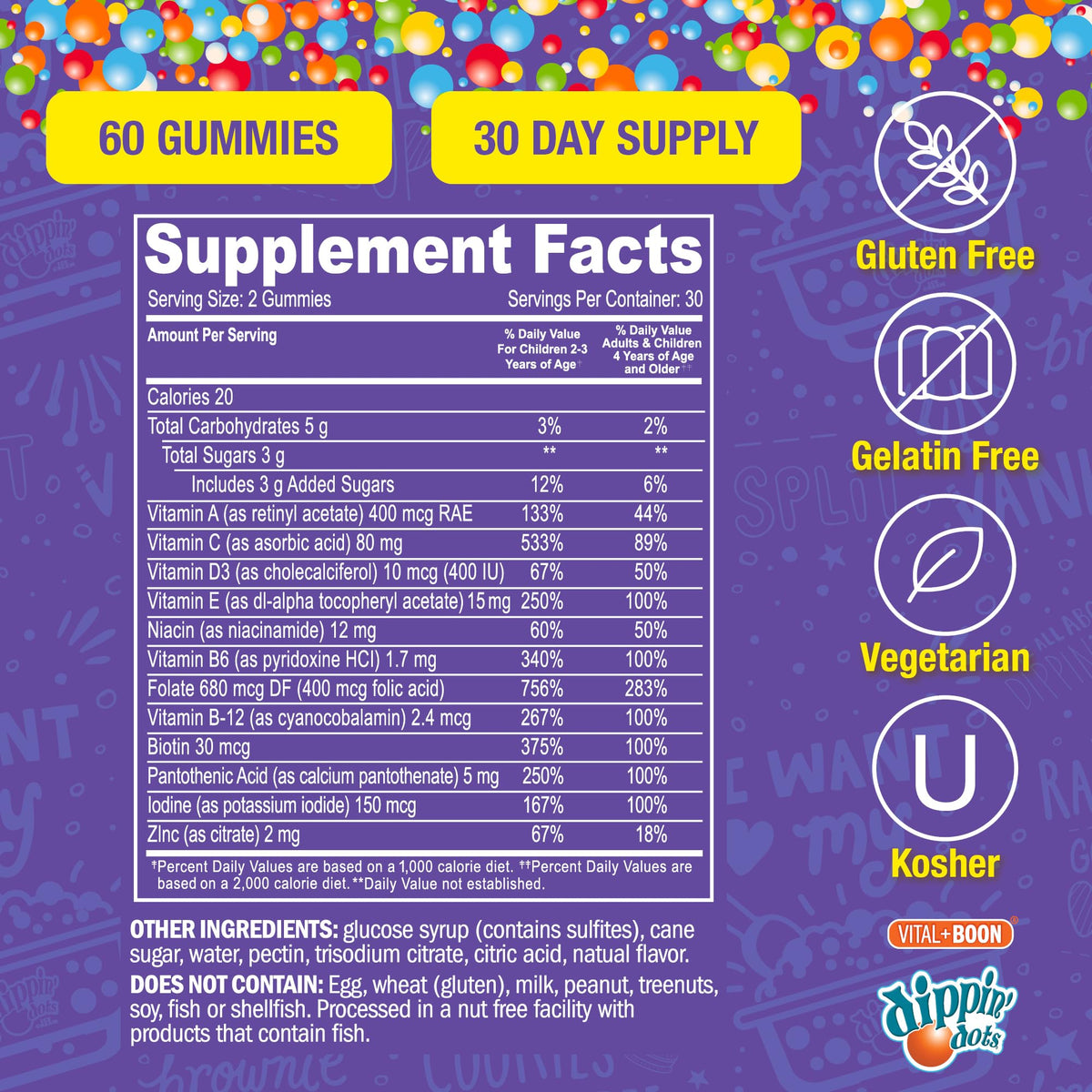Gummies Dippin' Dots avec un enfant souriant