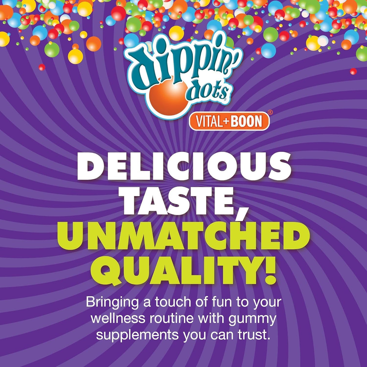 Gummies Dippin' Dots avec une cuillère à proximité
