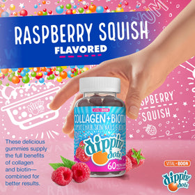 Gummies Dippin' Dots sur une table avec des fruits