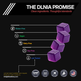Gummies DLNIA au magnésium glycinate sur une table