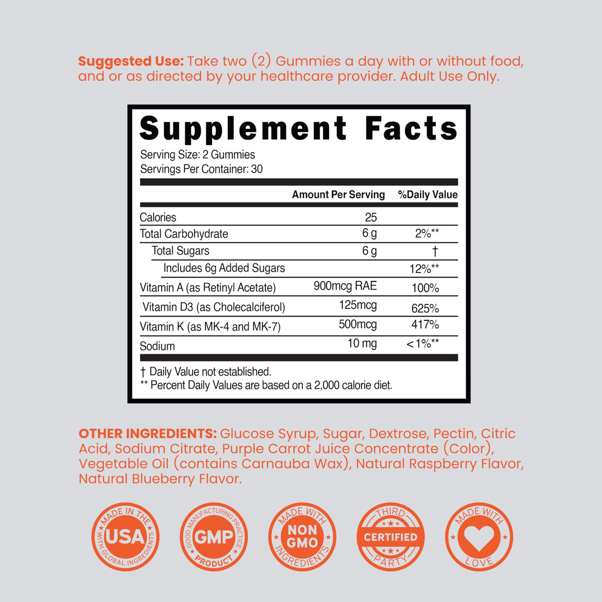 Gummies DORADO NUTRITION dans une main pour montrer la taille