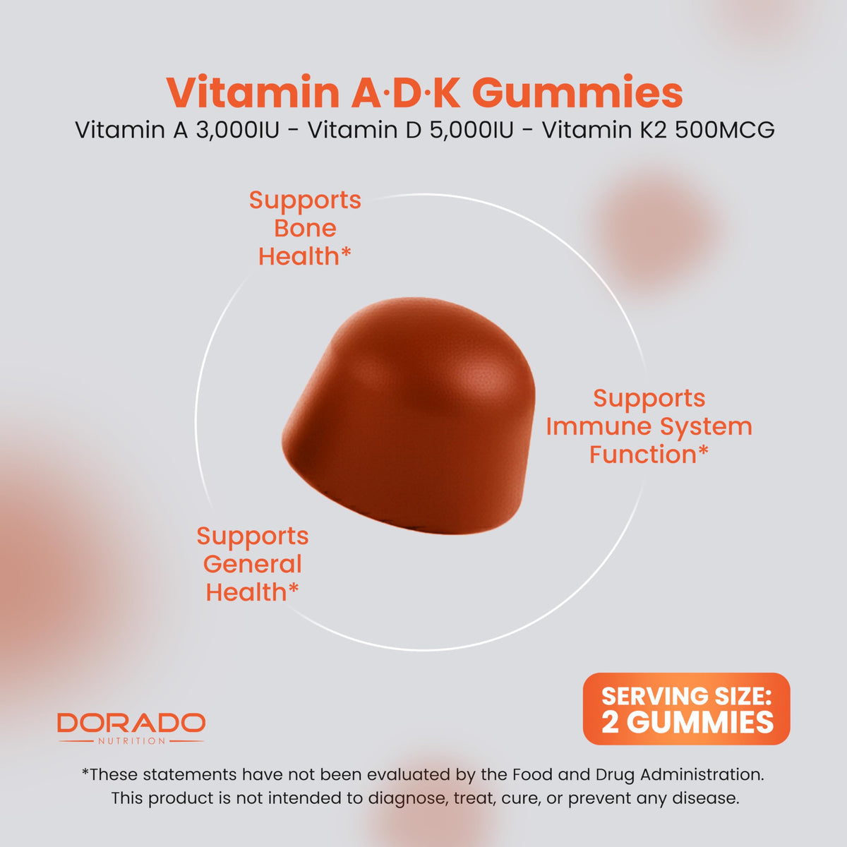 Gummies DORADO NUTRITION sur un fond neutre