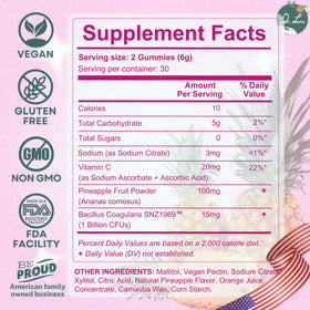 Gummies Dr. Lu sur un fond en bois naturel