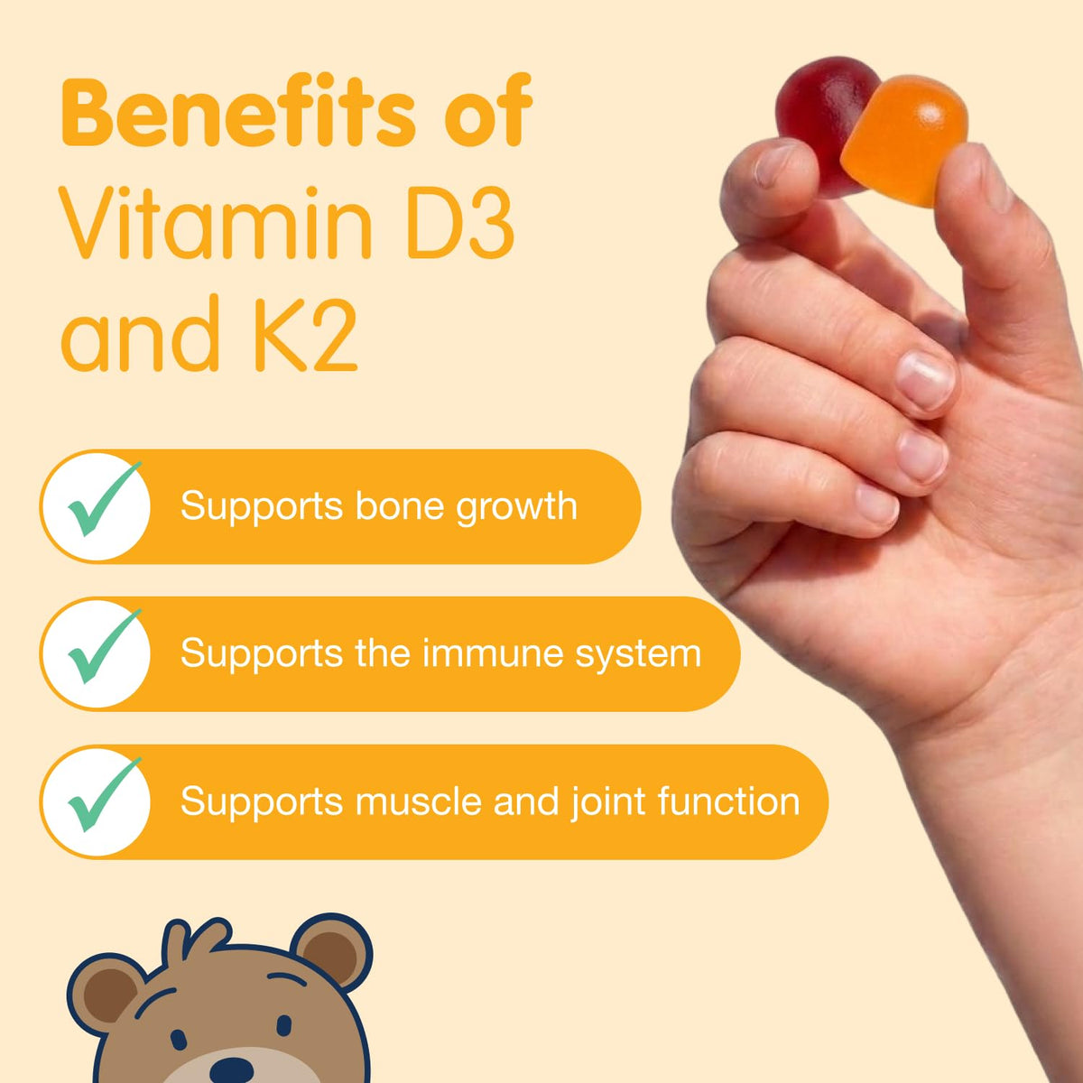 Gummies DR. MORITZ avec saveurs de mangue, pêche et fraise