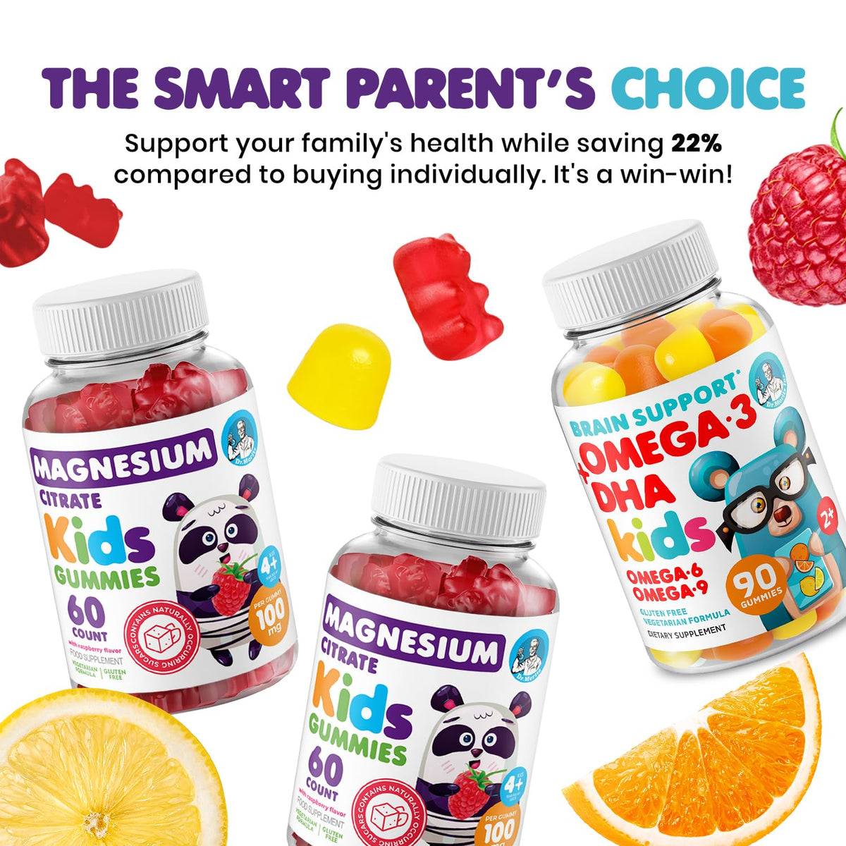 Gummies DR. MORITZ pour enfants, présentation des deux variétés
