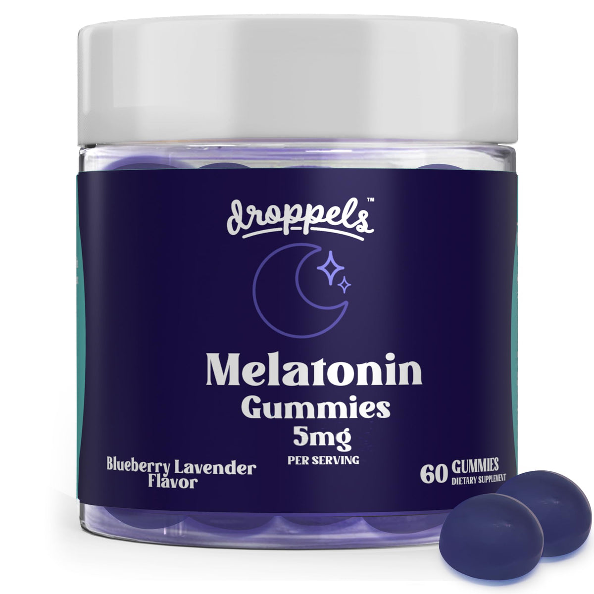 Gummies Droppels de mélatonine 5mg, paquet de 60 unités