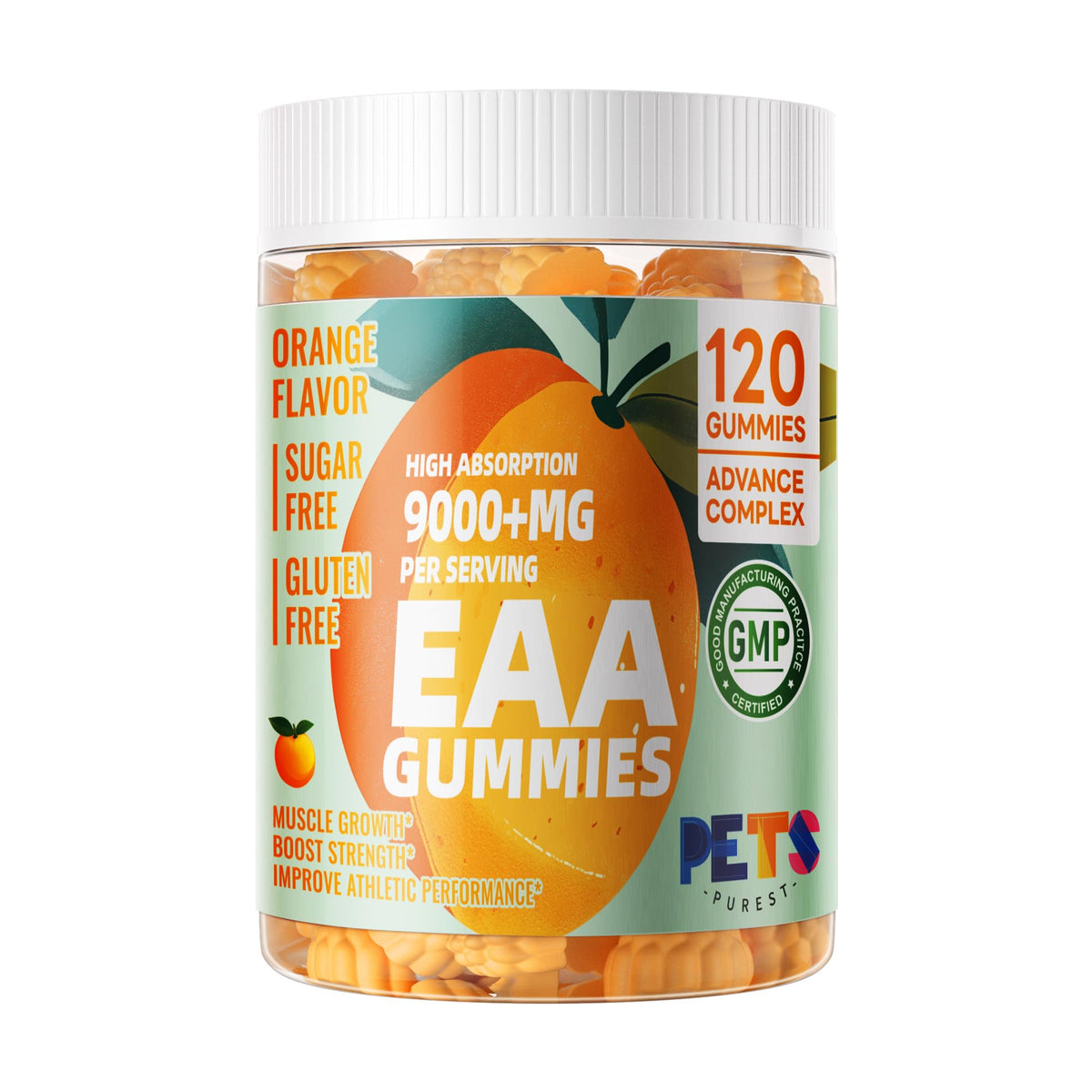 Gummies EAA Pets Purest 120 Gummies Orange pack