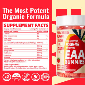 Gummies EAA Pets Purest montrant la texture et la couleur fraise