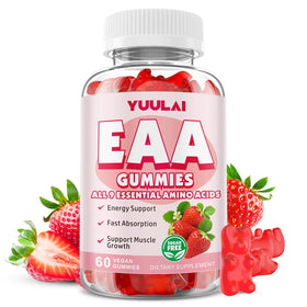 Gummies EAA YUULAI saveur fraise, 60 pièces, emballage avant