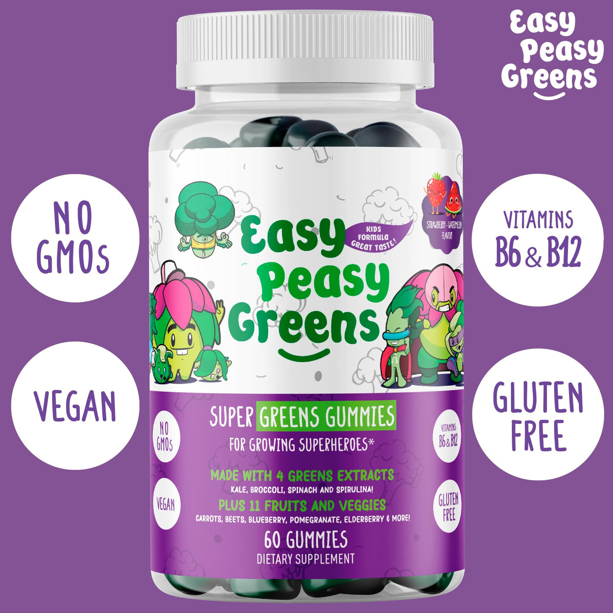 Gummies EasyPeasyGreens en situation avec des enfants heureux
