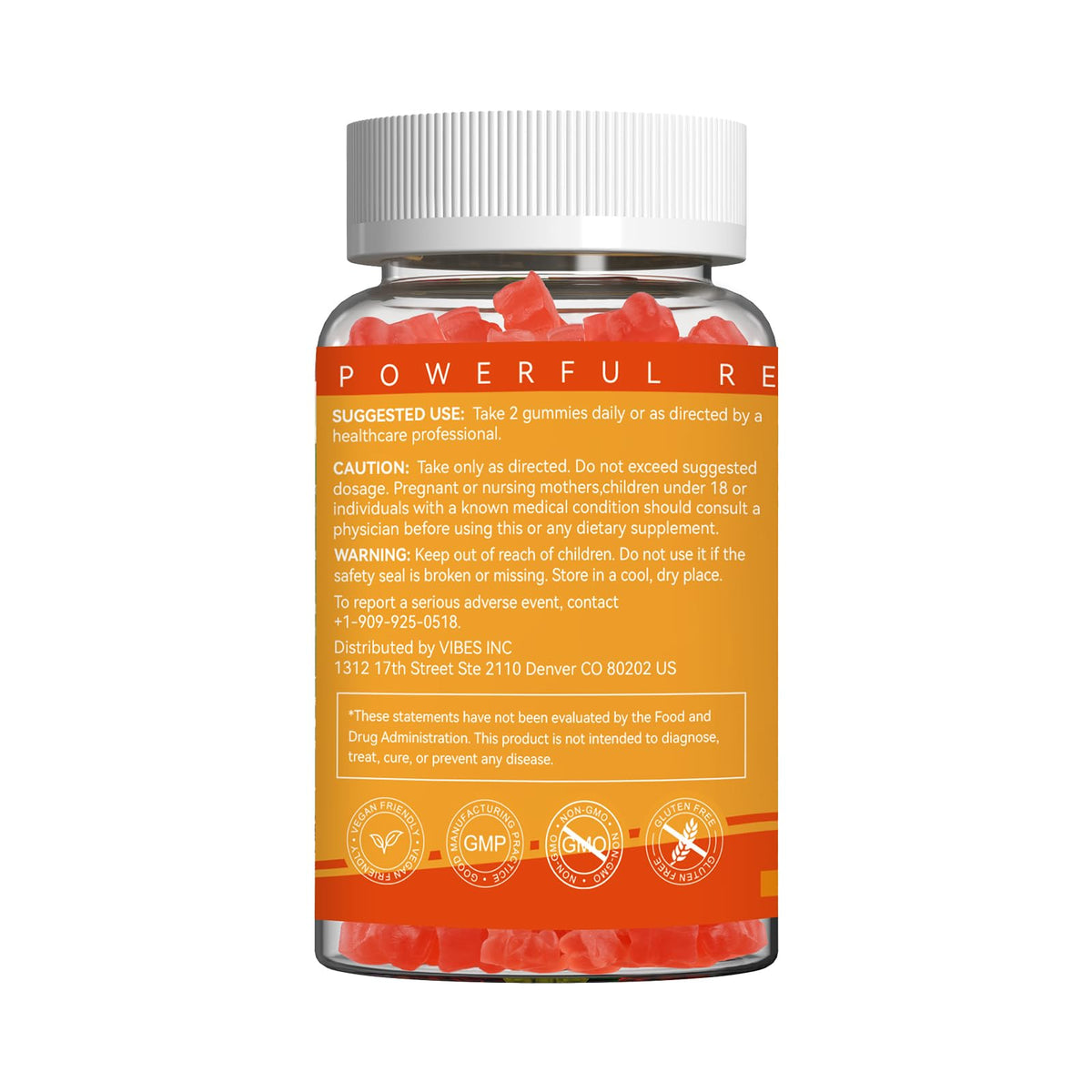 Gummies EAZGOO Ashwagandha en forme de fraise sur fond blanc