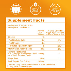 Gummies EAZGOO au curcuma avec une portion de 2 pièces