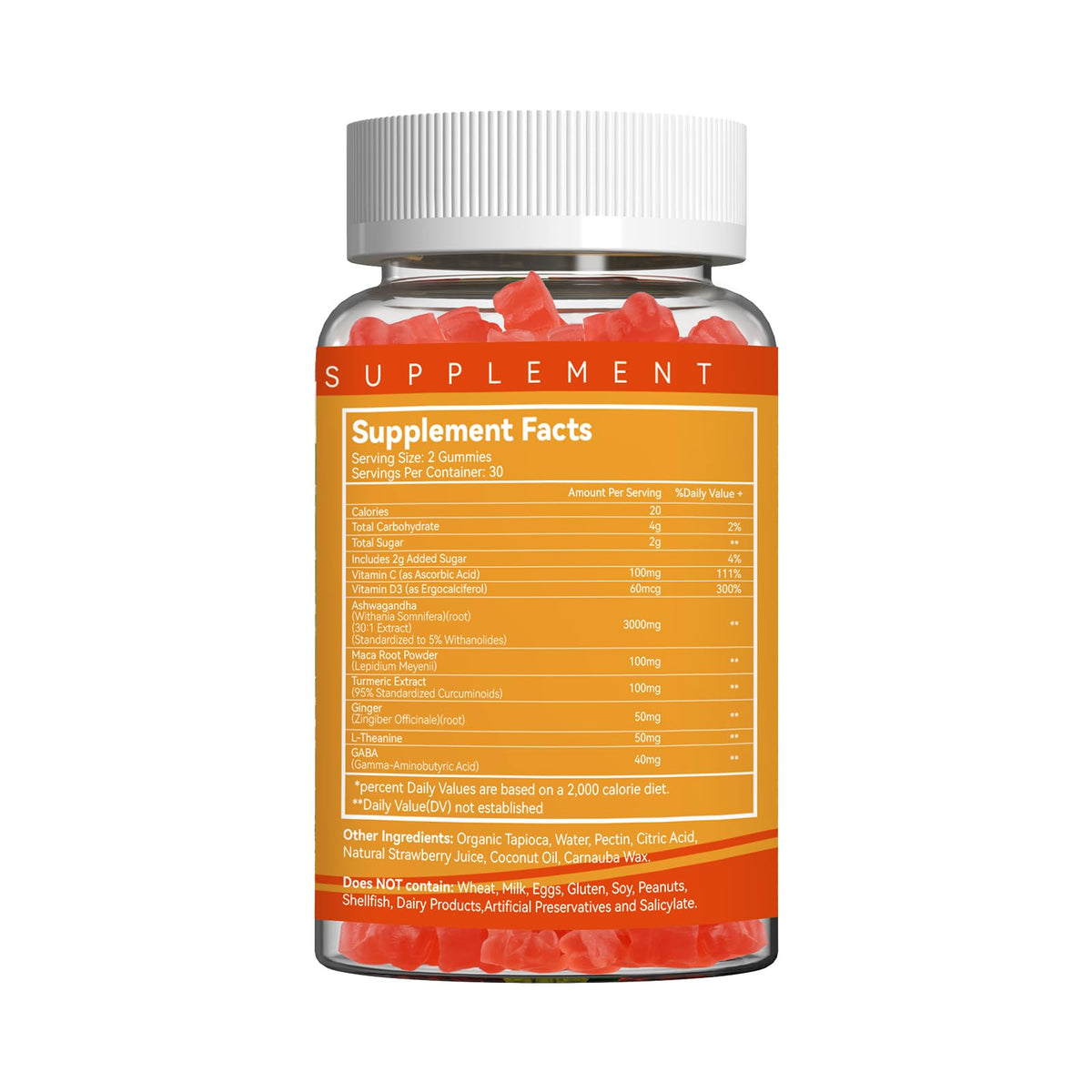Gummies EAZGOO d'Ashwagandha sur un fond naturel