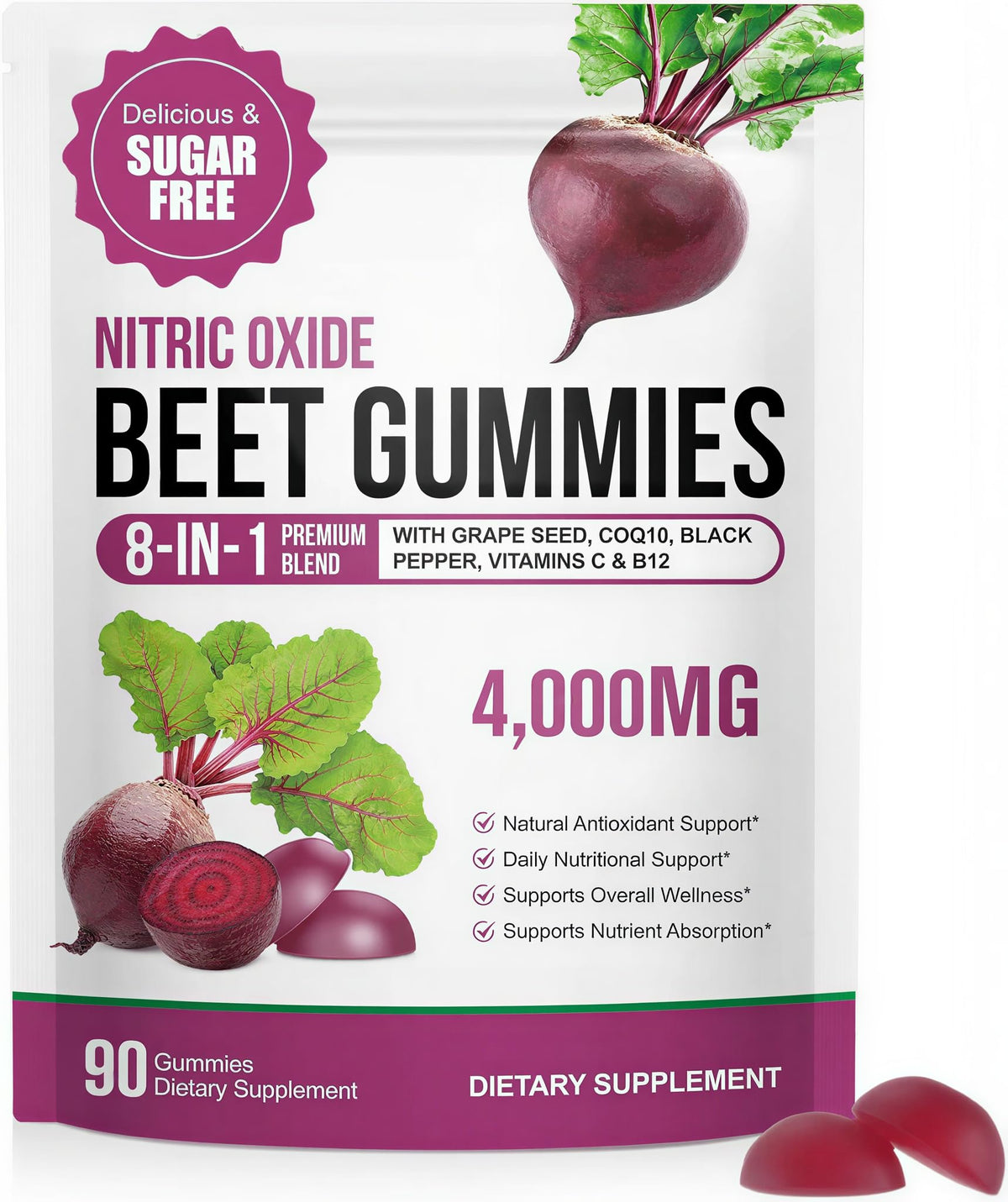 Gummies ECHTEYUN à la betterave 4000mg, boîte vue avant