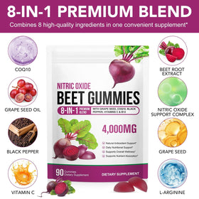 Gummies ECHTEYUN à la betterave, vue arrière de la boîte