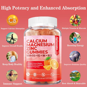 Gummies Edmmyliy Calcium Magnésium Zinc ingrédients naturels