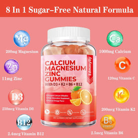 Gummies Edmmyliy Calcium Magnésium Zinc orange goût gummies