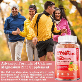 Gummies Edmmyliy Calcium Magnésium Zinc sur une surface en bois
