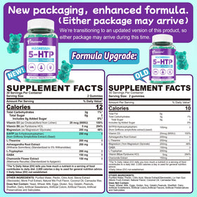 Gummies ELLAMENTZ 5HTP avec ingrédients au dos