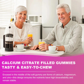 Gummies Elysx Calcium Citrate sur une table, ambiance quotidienne