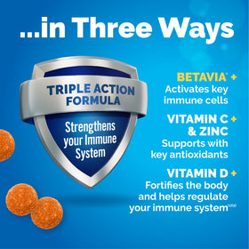 Gummies Emergen-C 750mg Vitamine C Orange avec une portion visible