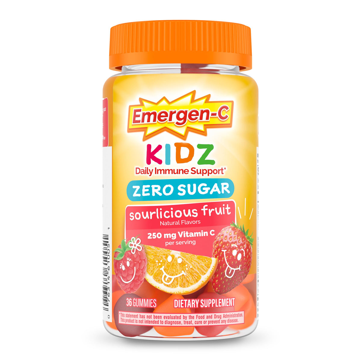 Gummies Emergen-C Kidz 250 mg Vitamine C zéro sucre, vue avant