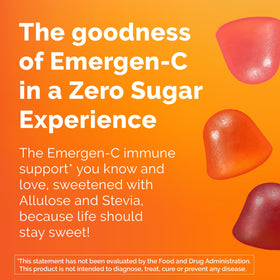 Gummies Emergen-C Kidz sur une table avec des fruits