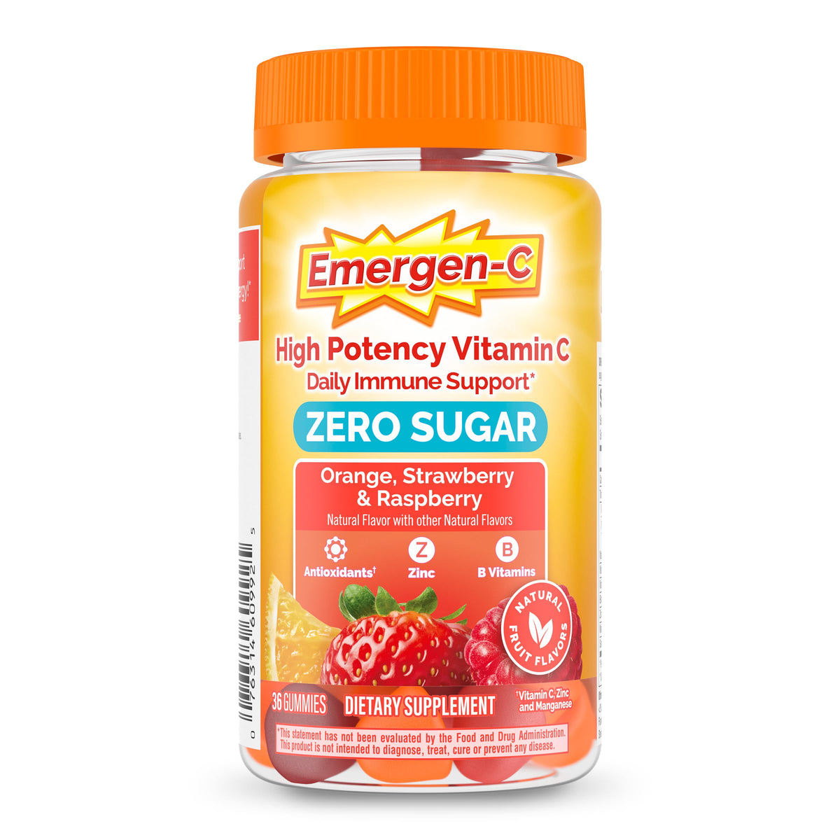 Gummies Emergen-C Vitamine C 250 mg 36 pièces saveur fruits mix