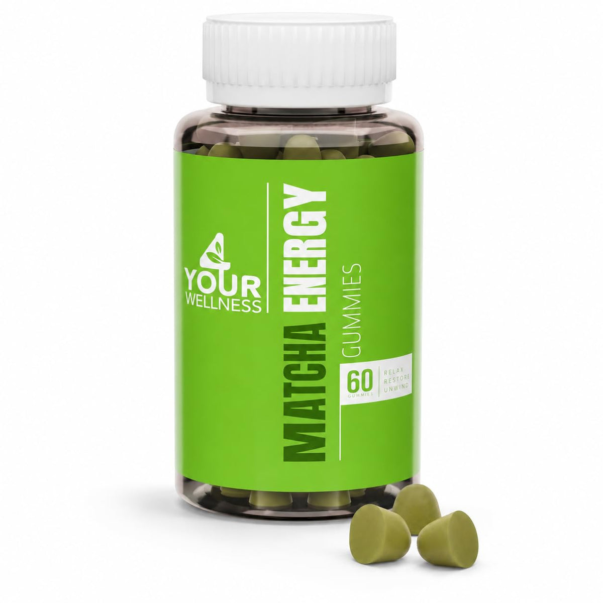 Gummies énergie Matcha 4 Your Wellness, packaging avant