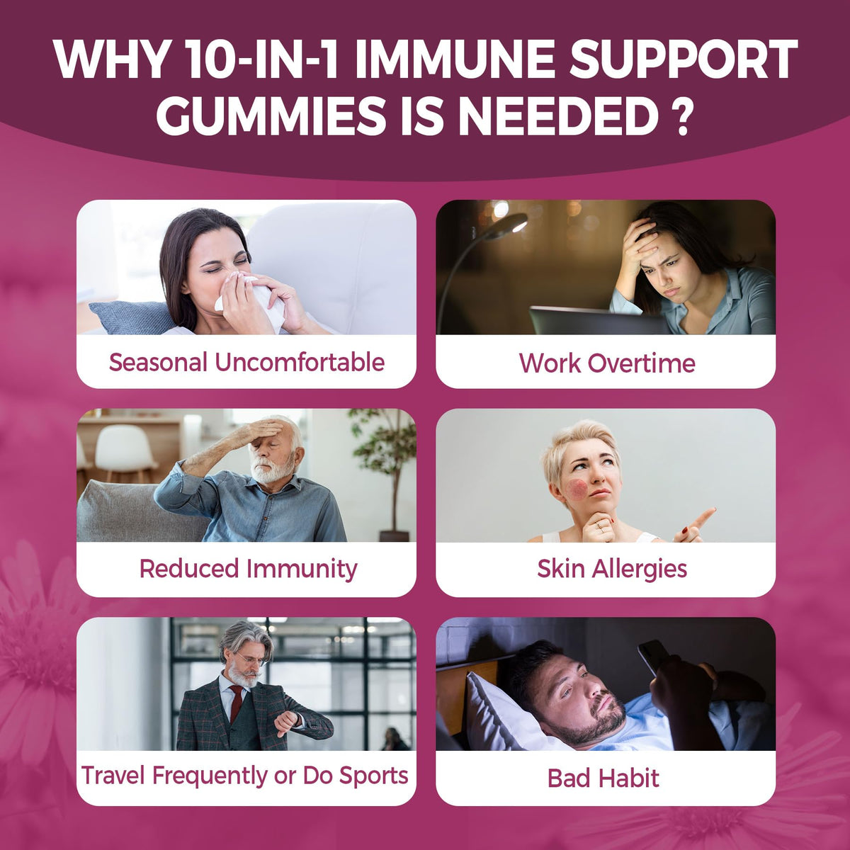 Gummies EnvyCure avec des ingrédients naturels en arrière-plan