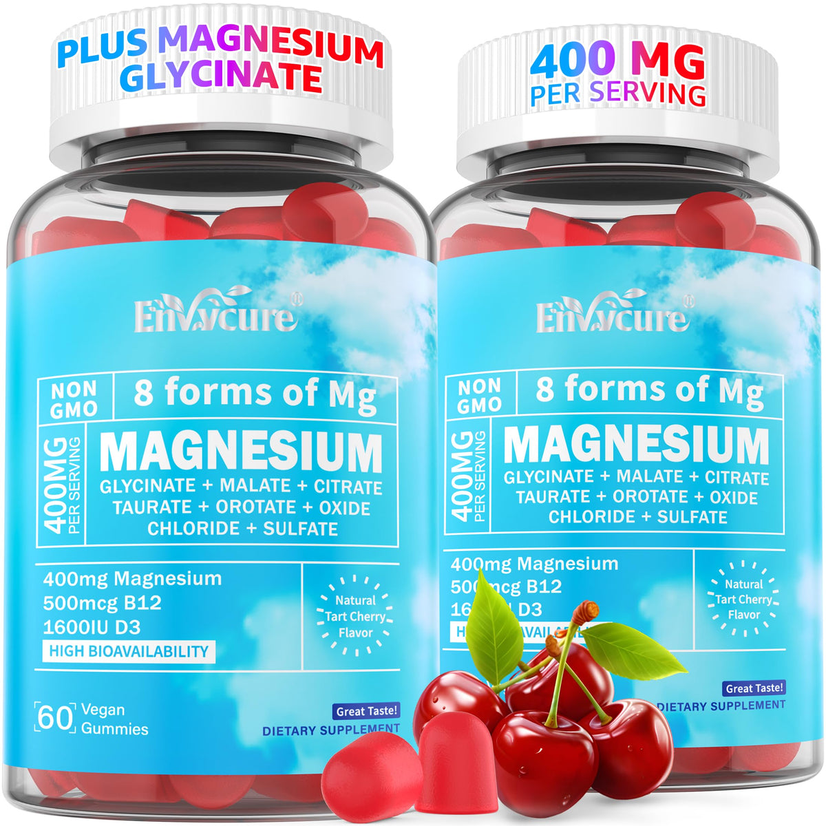 Gummies EnvyCure Magnésium Glycinate Complex 400mg, vue de face
