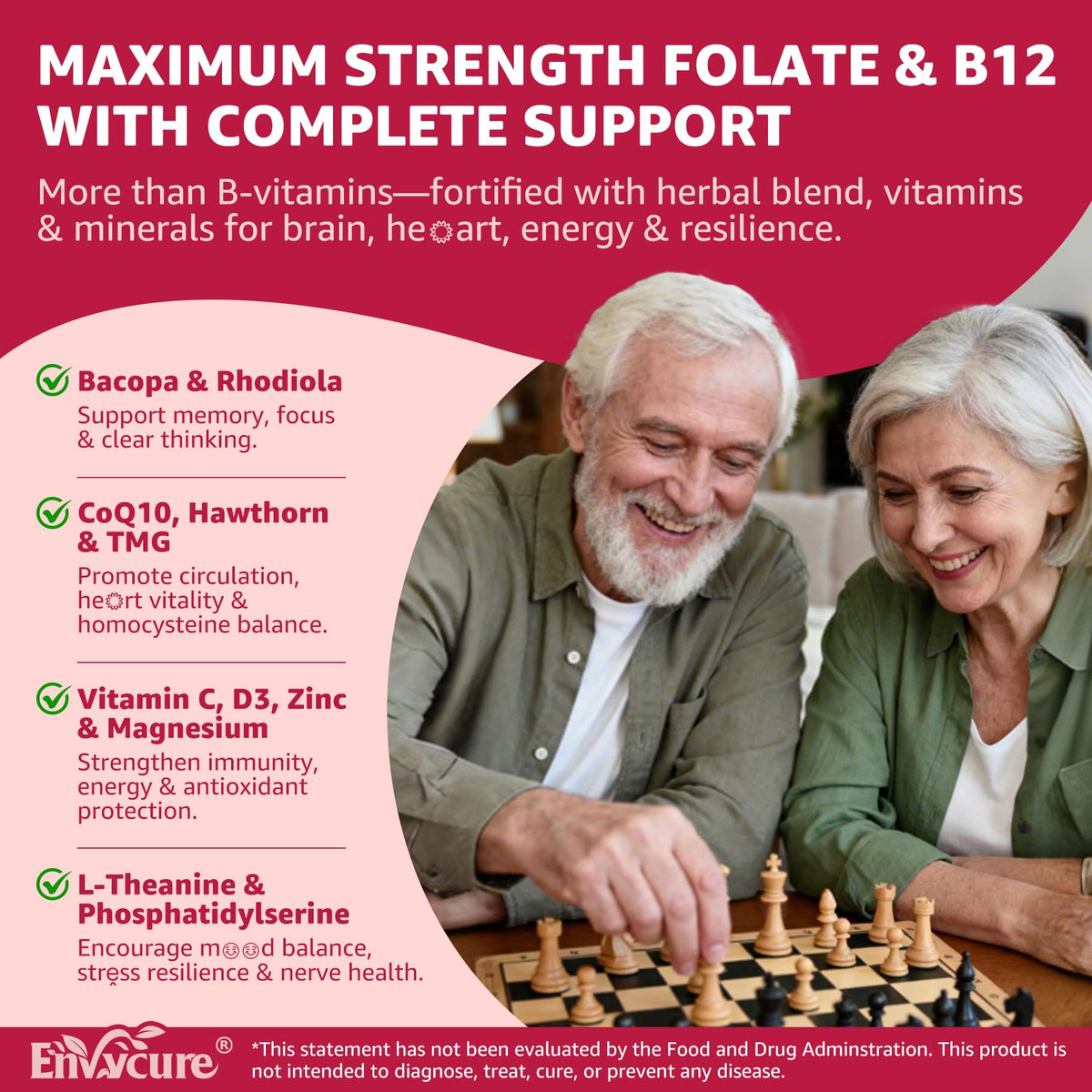 Gummies EnvyCure Methylfolate 15mg et B12 2000mcg, aspect délicieux