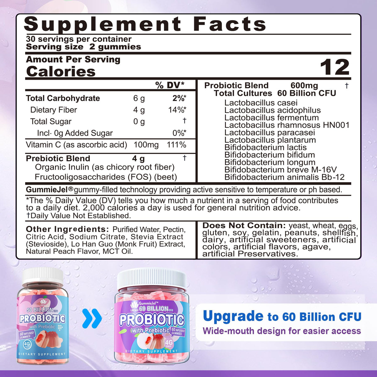 Gummies EnvyDeal avec prébiotiques, vue de côté
