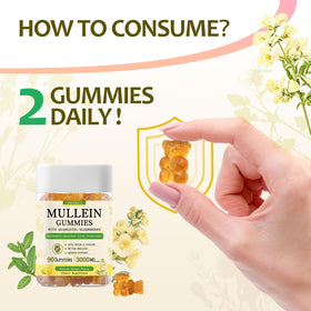 Gummies Esverco de Mullein avec une prise de deux gummies
