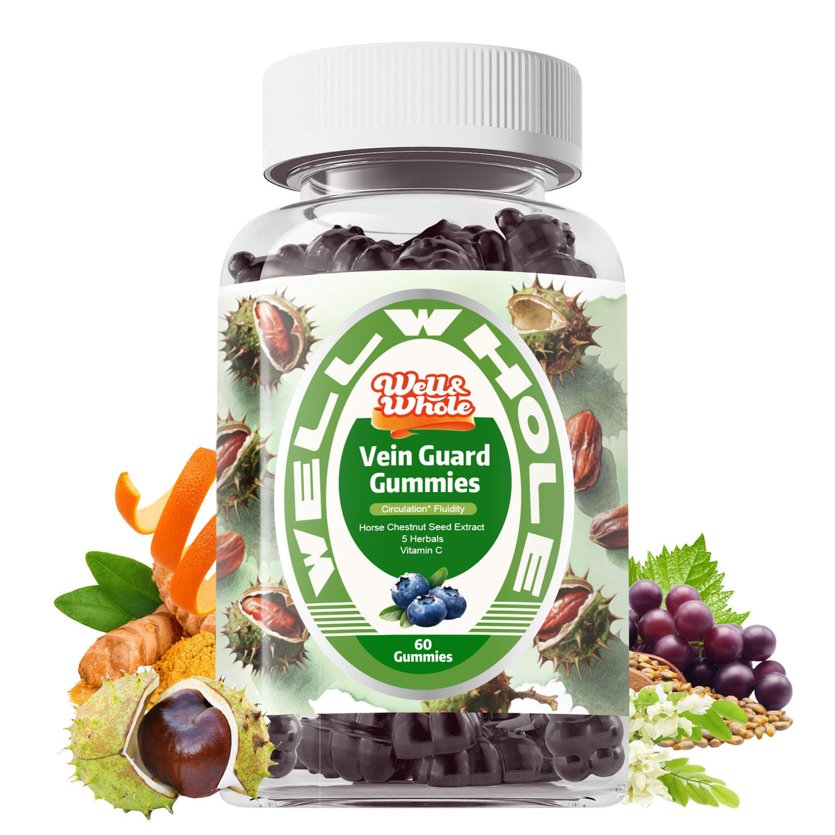 Gummies Extrait de Marronnier d'Inde Well&Whole 222g vue de face