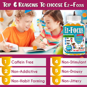 Gummies Ez-Focus pour enfants, faciles à mâcher