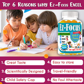 Gummies Ez-Focus, vitamines pour le cerveau des adolescents