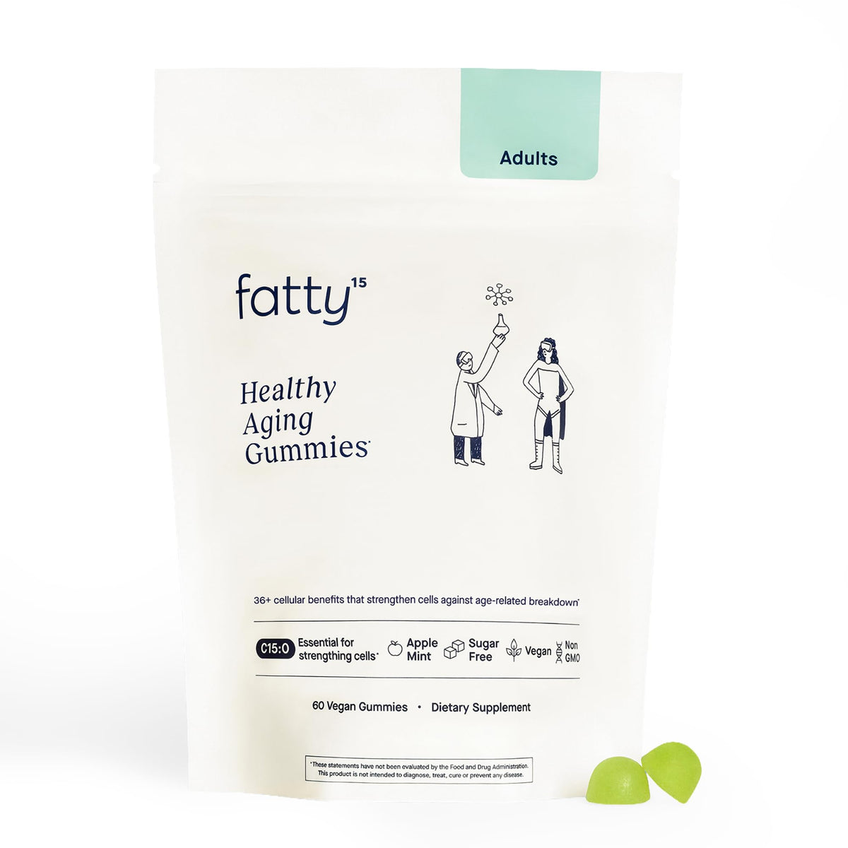 Gummies Fatty15 C15:0 front view with packaging