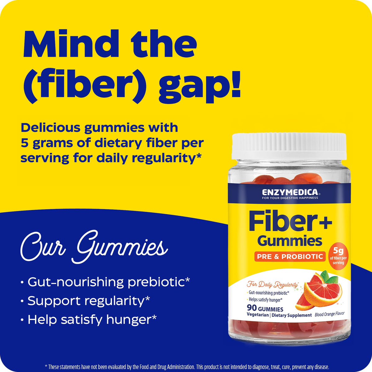 Gummies Fibres+ Enzymedica montrant la texture des gummies