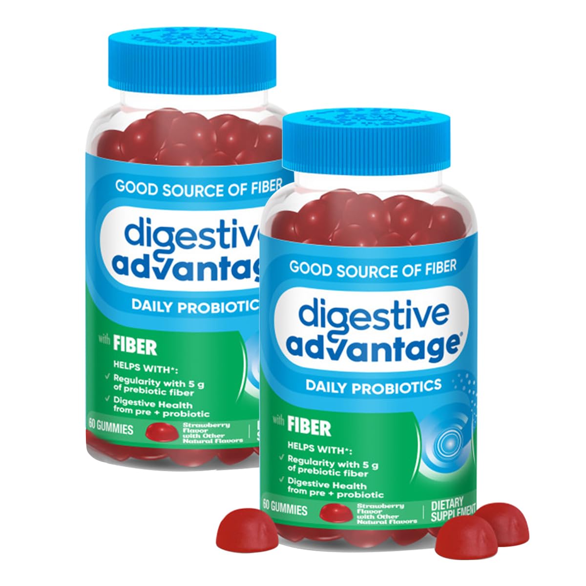 Gummies Fibres Prébiotiques daily Advantage à la fraise, vue de face