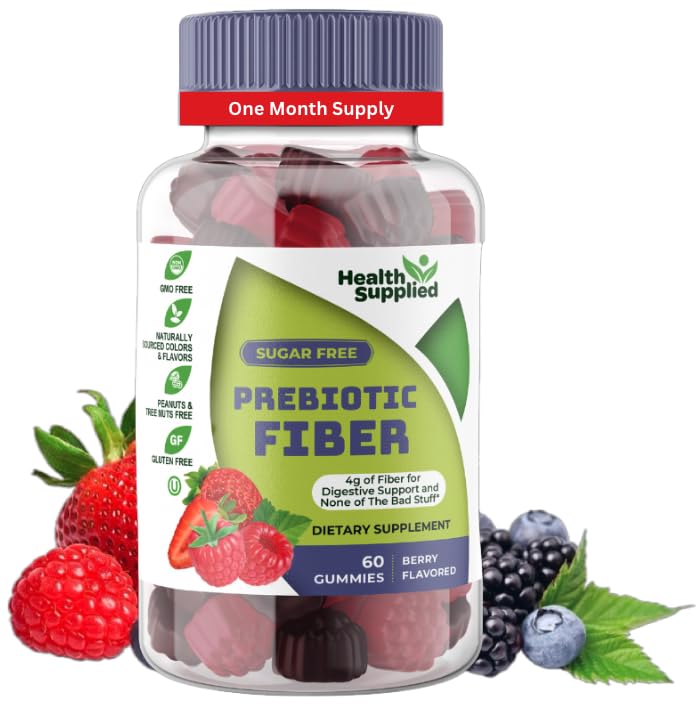 Gummies Fibres Prébiotiques Saveur Baies de Health Supplied, vue de face