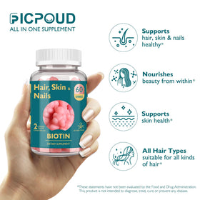 Gummies Ficpoud Biotine sur une table