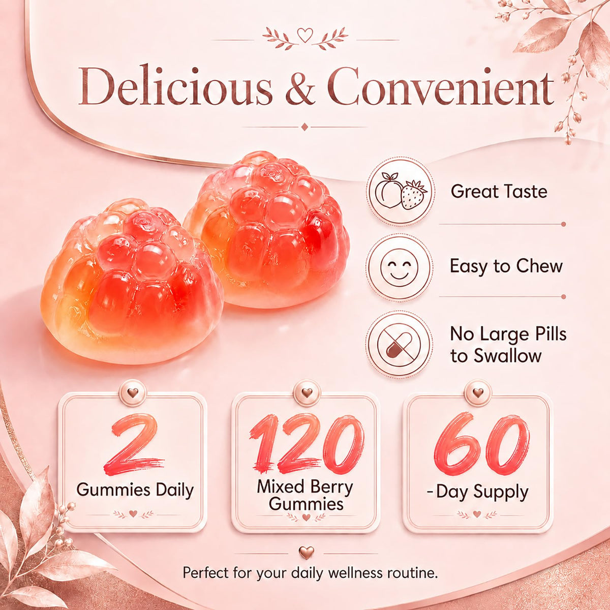 Gummies fiocko avec deux bouteilles sur fond blanc