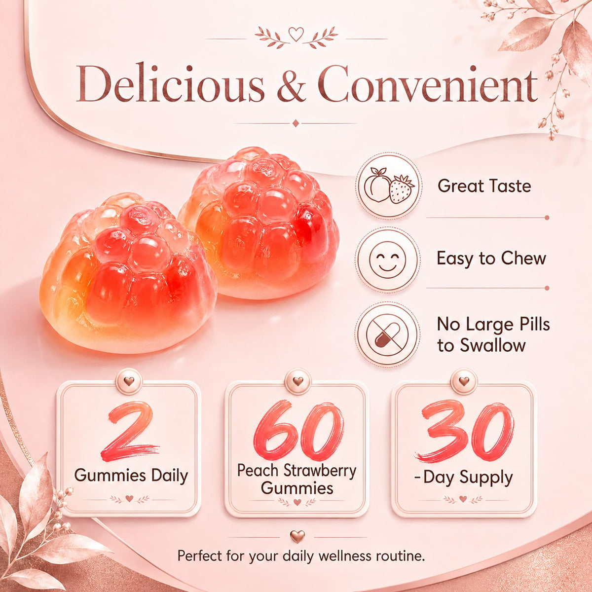 Gummies fiocko sur une table avec des fruits frais
