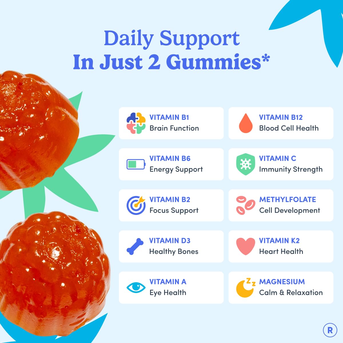 Gummies FIRST DAY pour adolescents, ingrédients sur l'emballage