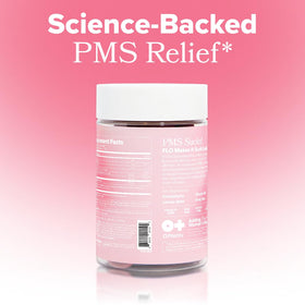 Gummies FLO PMS, pot ouvert avec gummies visibles