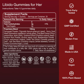 Gummies FOCL Libido Femmes ouvertes avec une gummy visible