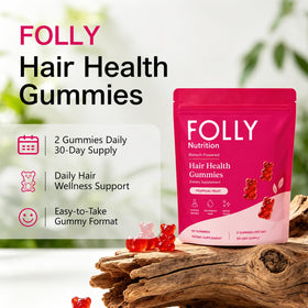 Gummies Folly Nutrition pour cheveux, présentation des gummies